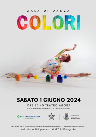 Gala di danza "Colori" in programma sabato 1 giugno 2024