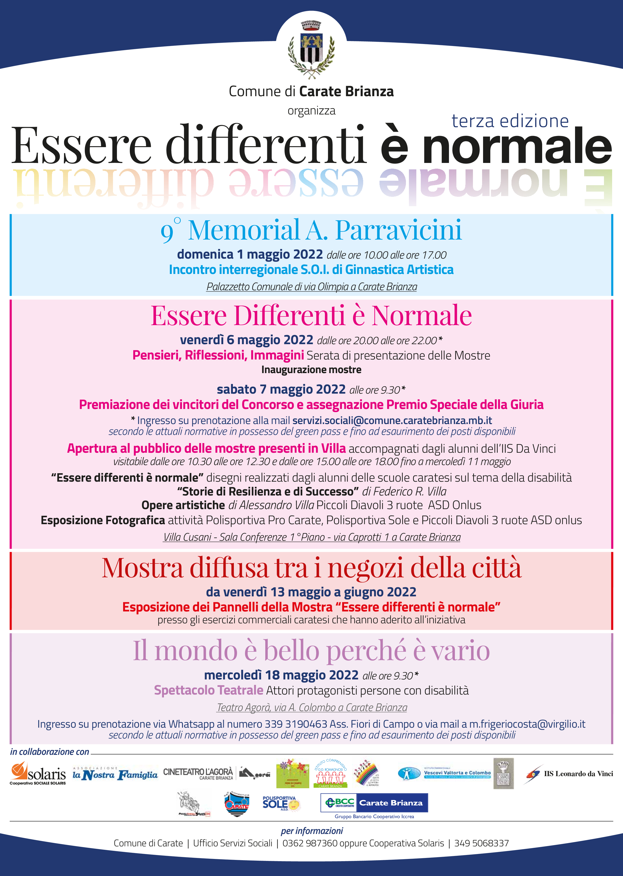 "Essere differenti e’ normale" - Eventi primavera 