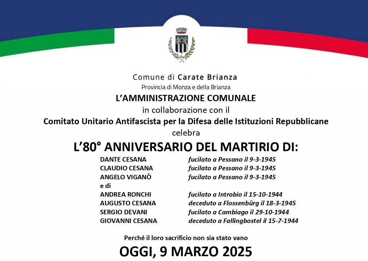 80° Anniversario del Martirio di Pessano con Bornago 