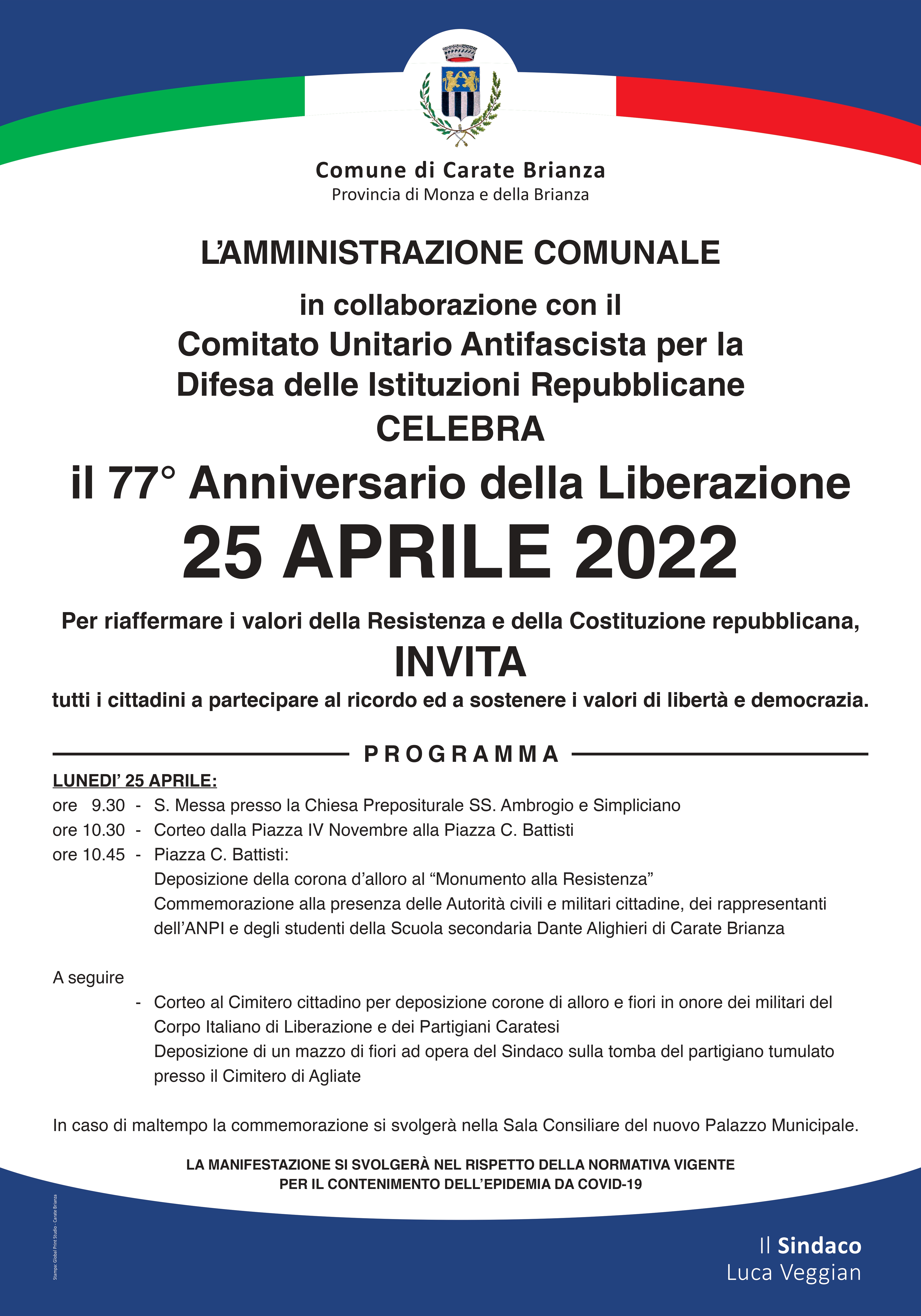 25 Aprile 2022: 77° Anniversario della Liberazione