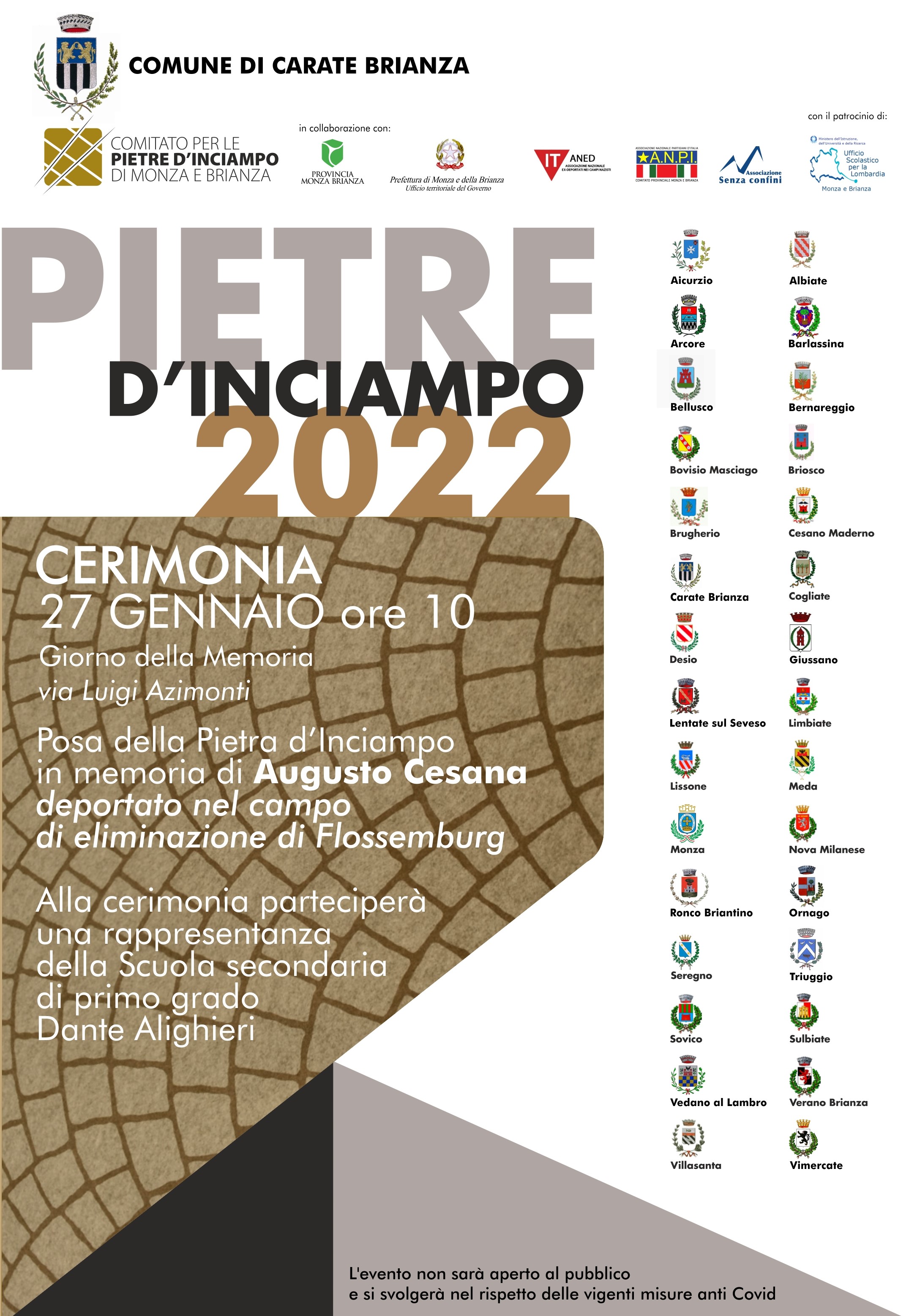 Pietra d’Inciampo in memoria di Augusto Cesana - Giorno della Memoria
