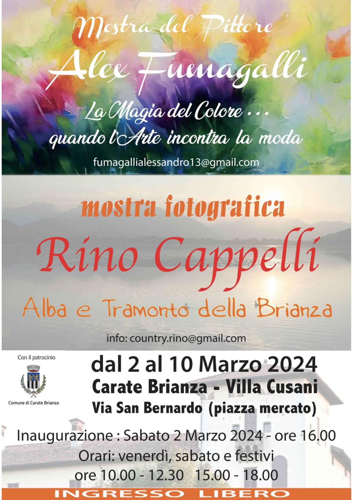 Mostra fotografica e pittorica di Rino Cappelli e Alex Fumagalli