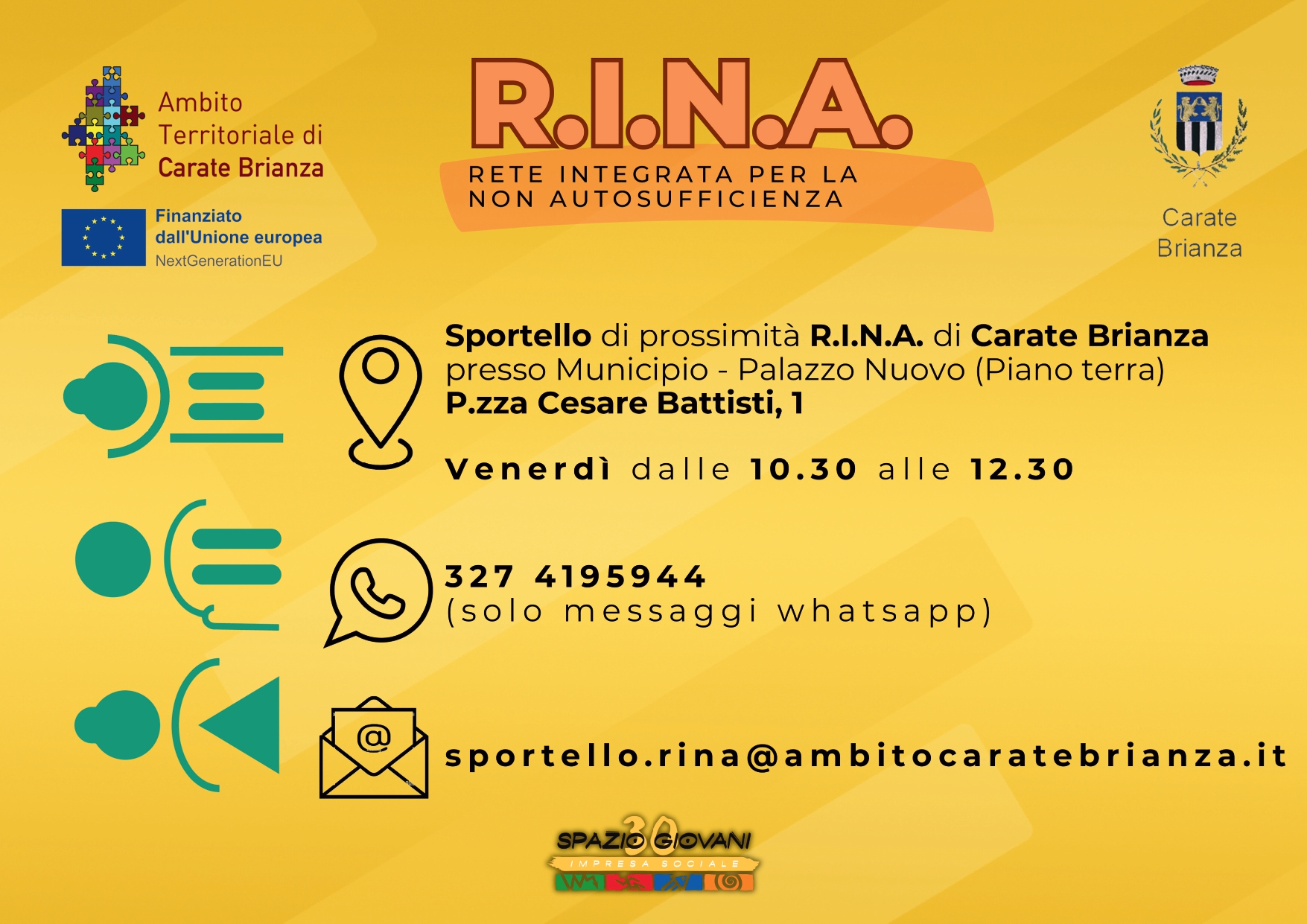 Sportello R.I.N.A. – Rete Integrata per la Non Autosufficienza