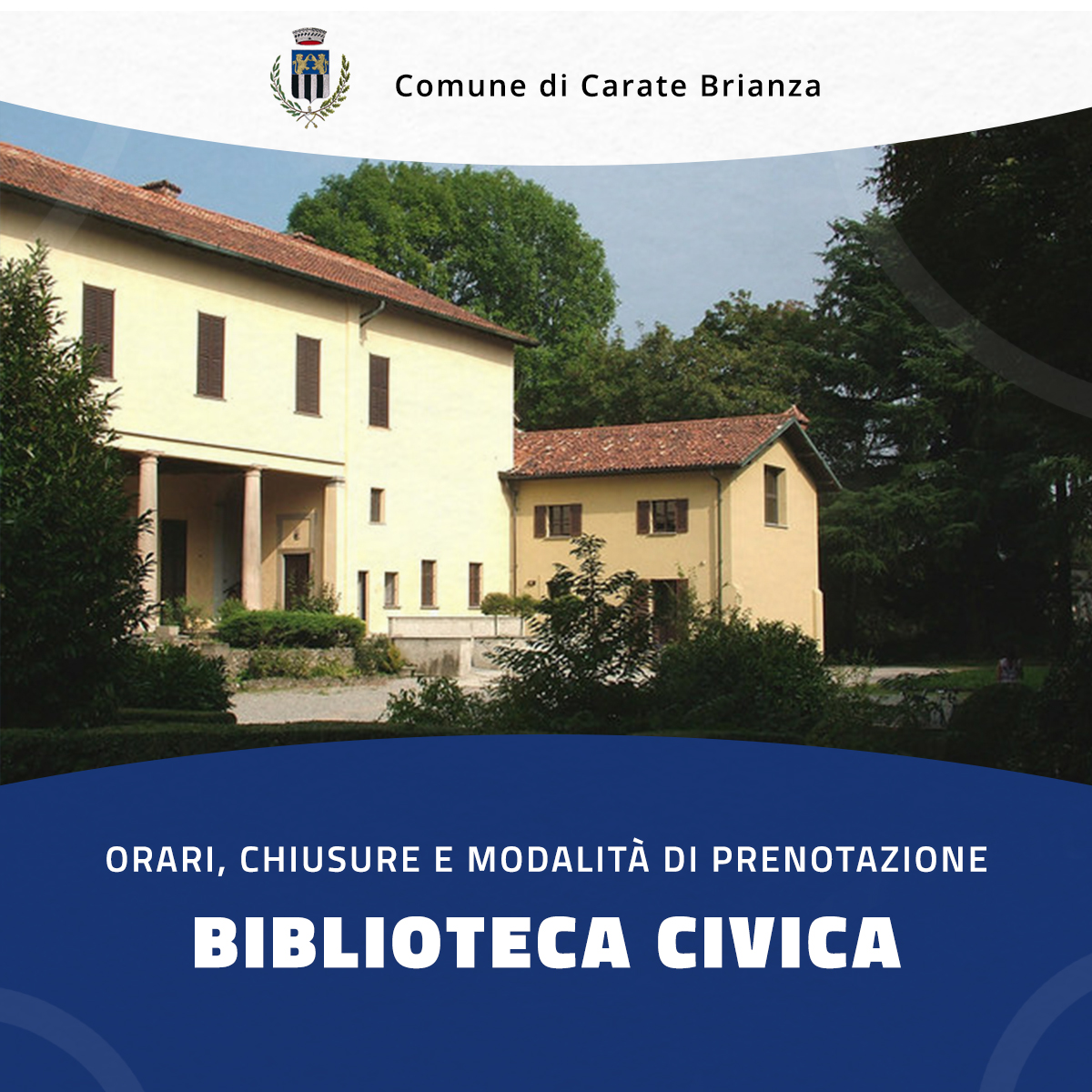 Biblioteca Civica "Germano Nobili": aggiornamento orario, chiusure e modalità di prenotazione