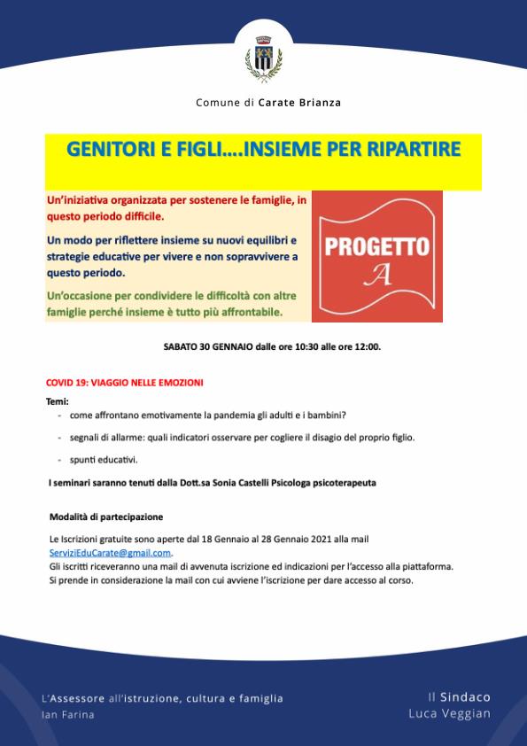 Incontro per i genitori dedicato al "Covid-19: viaggio nelle emozioni"