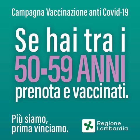 Vaccinazioni Anti-Covid Cittadini 50-59 anni